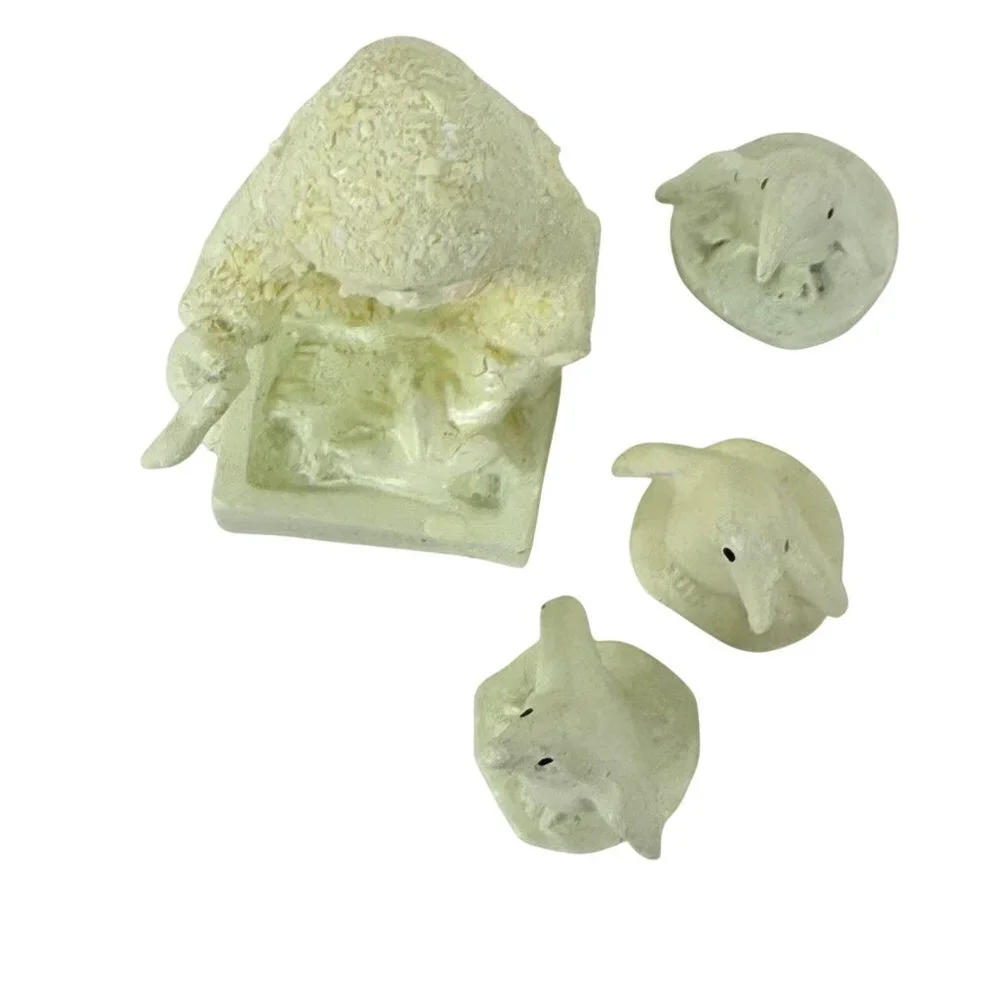 Snowbabies Dept 56 Helpful Friends Pewter Miniature Set of 4 7608-2 Hand Painted